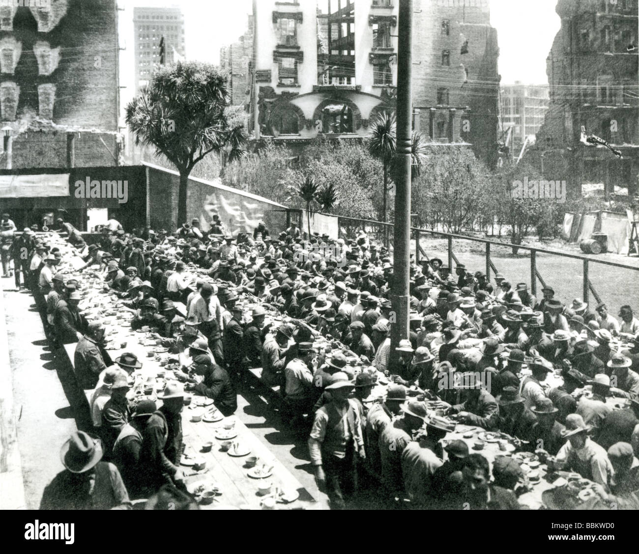 THE GREAT DEPRESSION - A New York soup kitchen in the 1930s Stock Photo