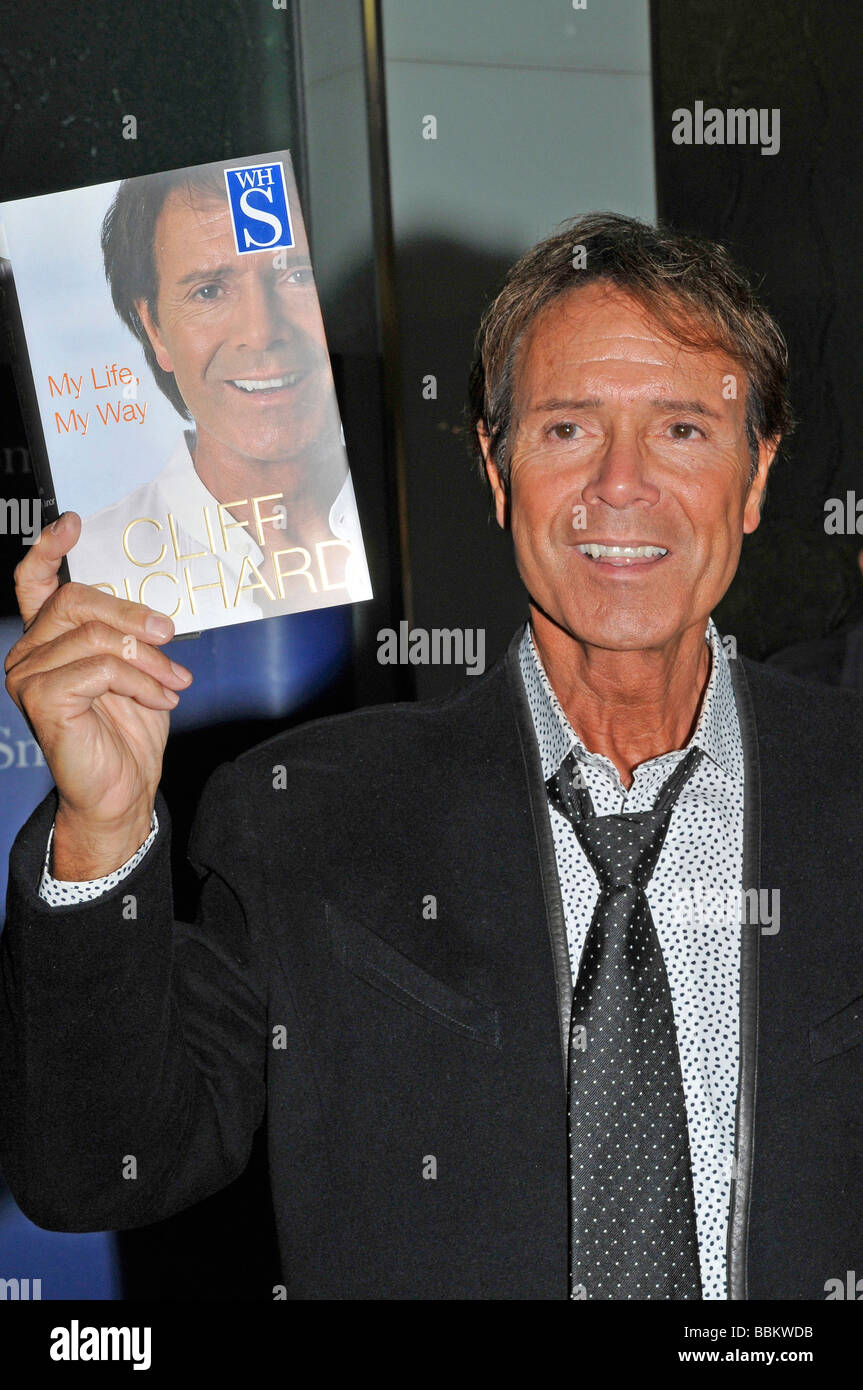 CLIFF RICHARD with his autobigraphy My Life-My Way in September 2008 Stock Photo