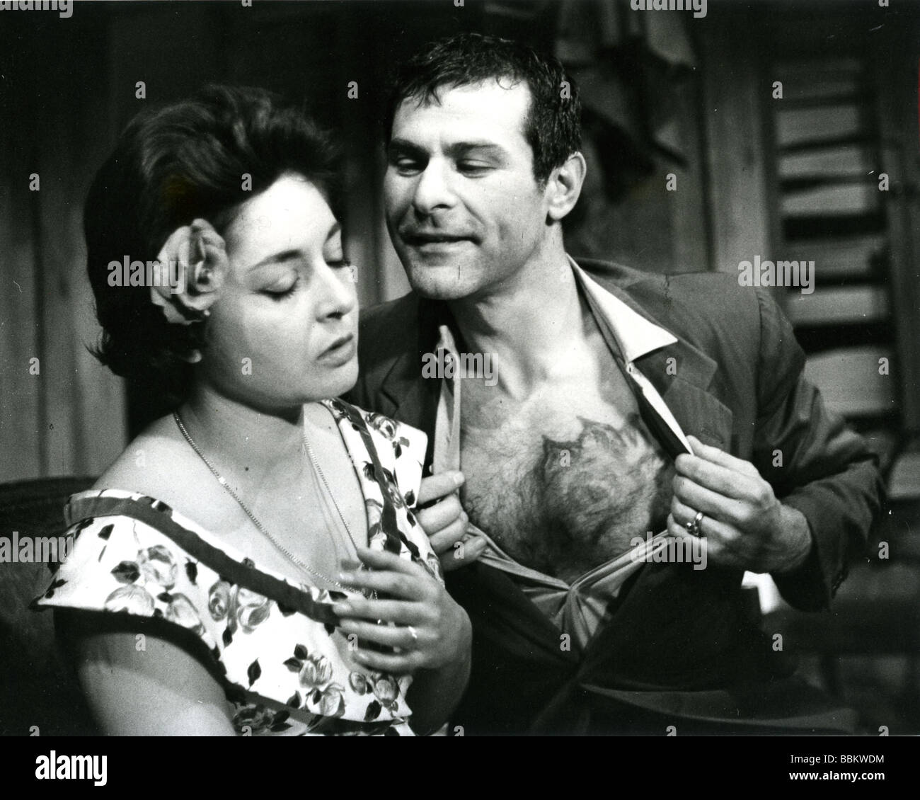 THE ROSE TATTOO  Sam Wanamaker produced and acted in Tennessee William's play in London in 1958 with Lea Padovani Stock Photo