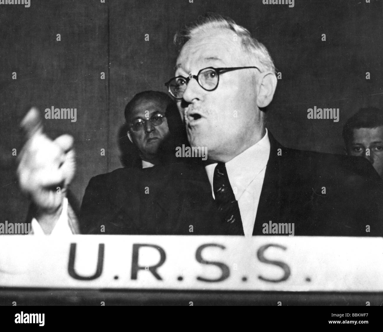 ANDREI VISHINSKY -  Russian diplomat at the UN as Soviet Foreign Minister in 1953 Stock Photo