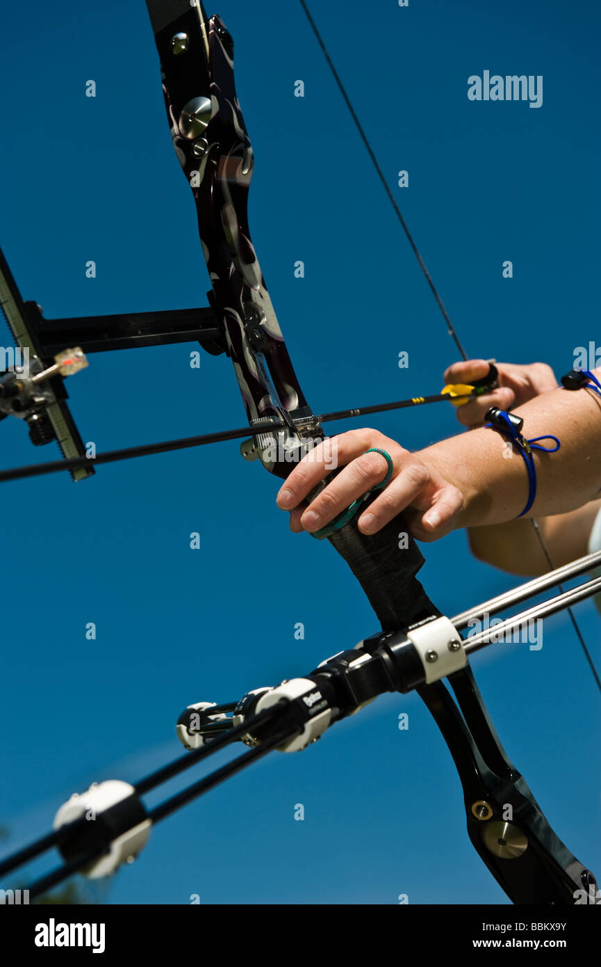 preparing to shoot arrow Stock Photo Alamy
