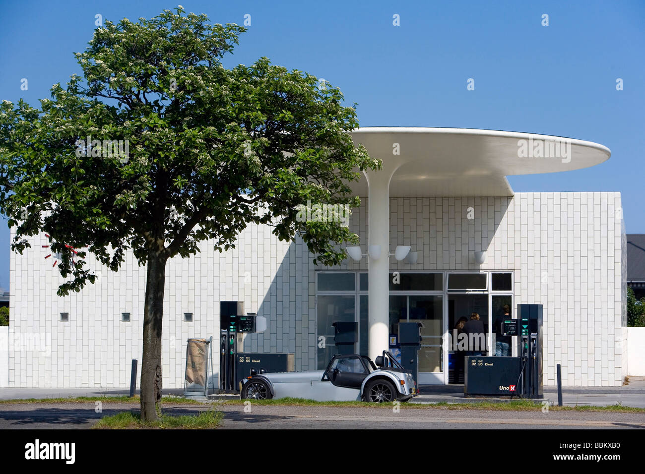 Petrol station, designed by Arne Jacobsen, Denmark, Europe Stock Photo