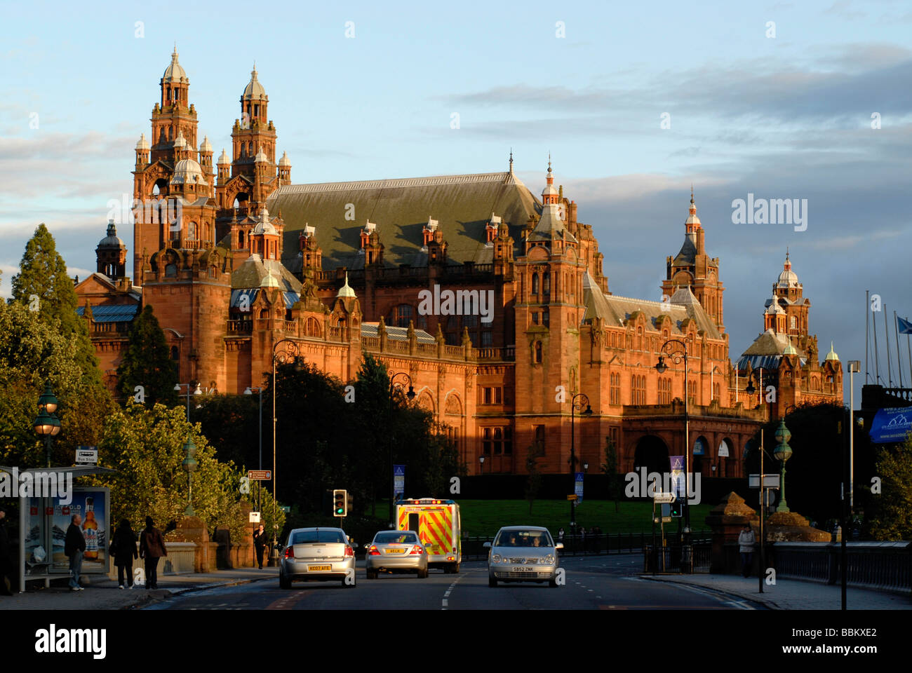 Evening light at the Kelvingrove Art Gallery and Museum, Glasgow, Scotland, Great Britain Stock Photo