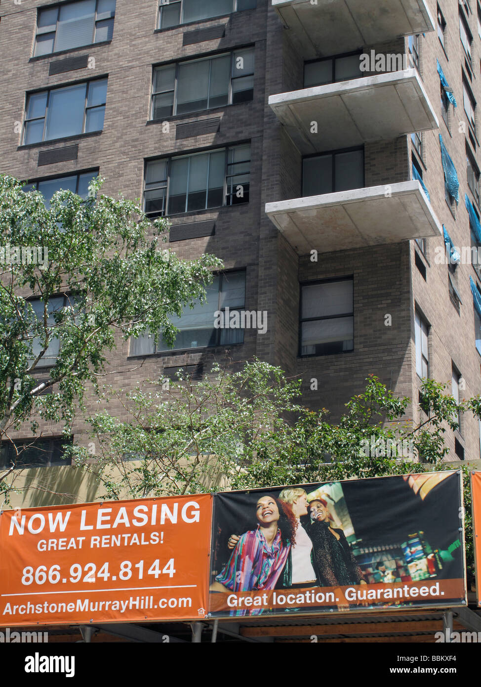 Apartment leasing sign, New York City, NY. Stock Photo