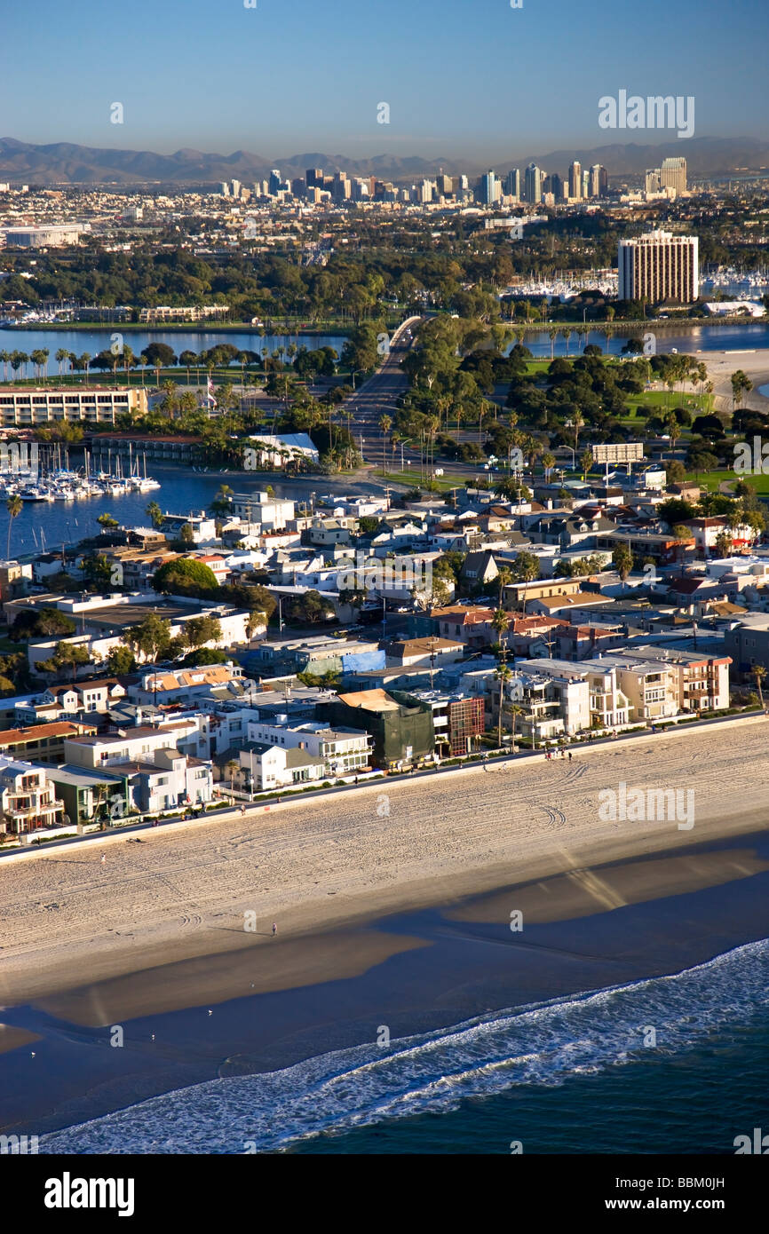 Mission Beach and Mission Bay San Diego California Stock Photo