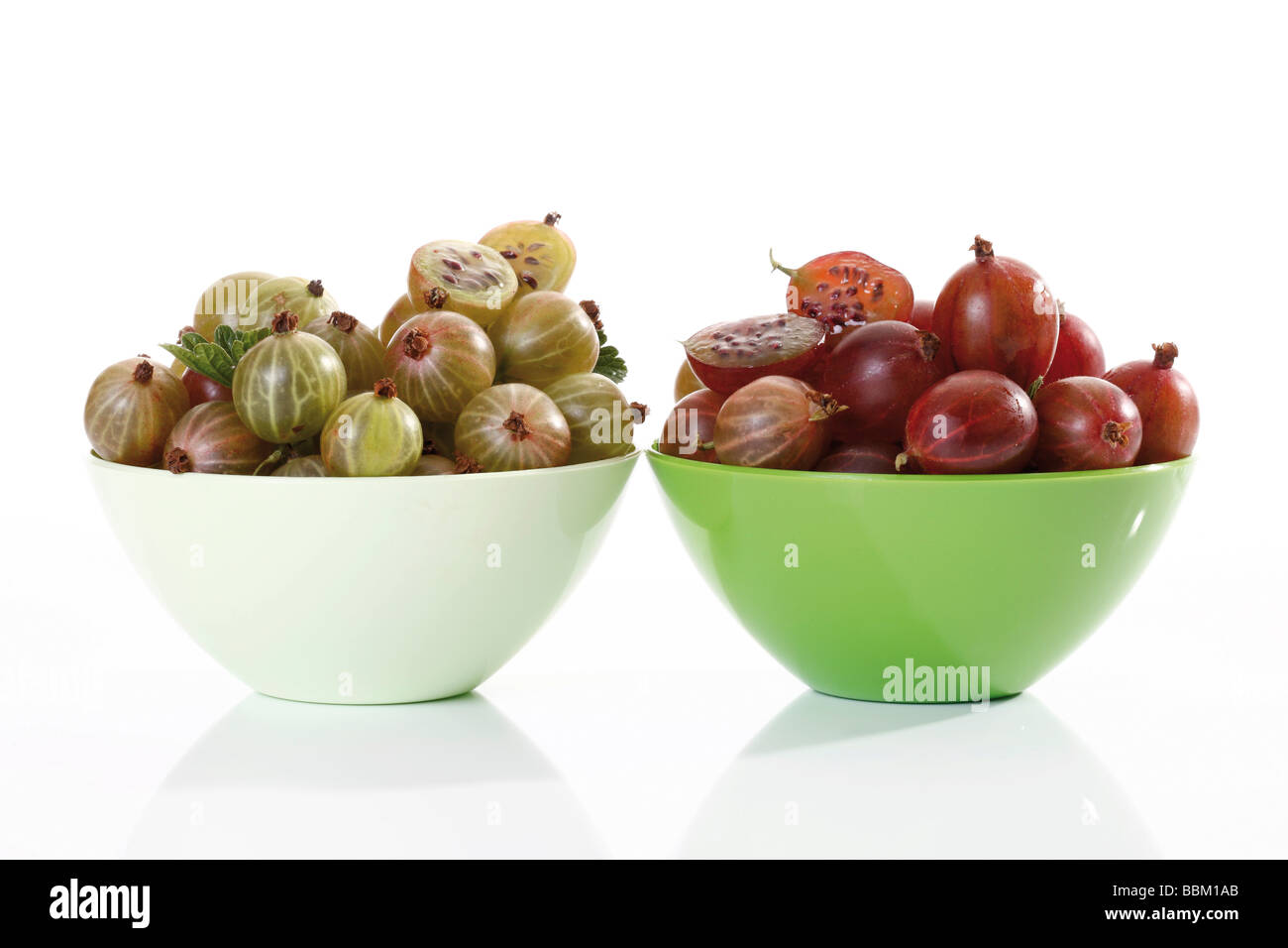 Gooseberries in a small bowl Stock Photo