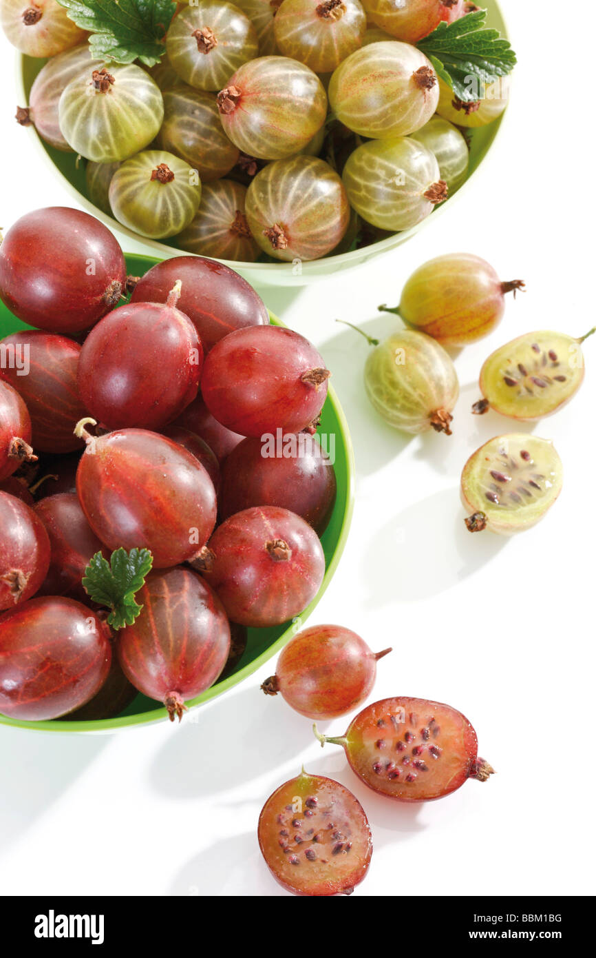 Gooseberries in a small bowl Stock Photo