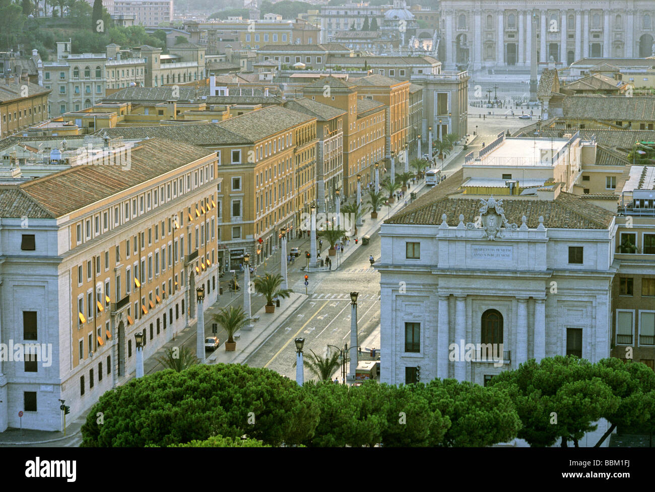Via della Conziliazione, St. Peter's Basilica, Rome, Latium, Italy, Europe Stock Photo