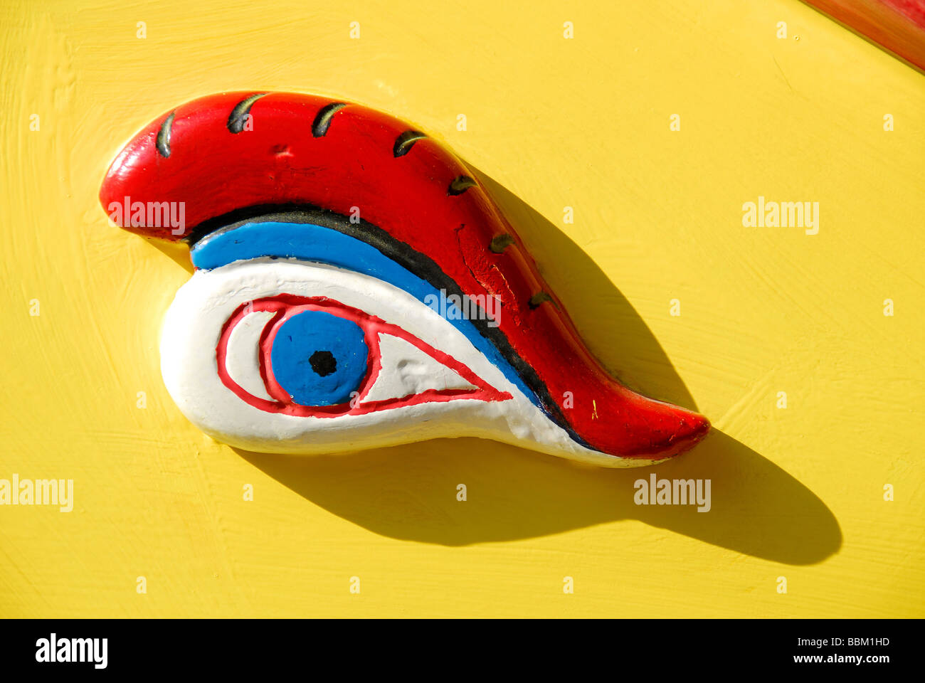 MALTA. The Eye of Osiris on a traditional luzzu (Maltese 
