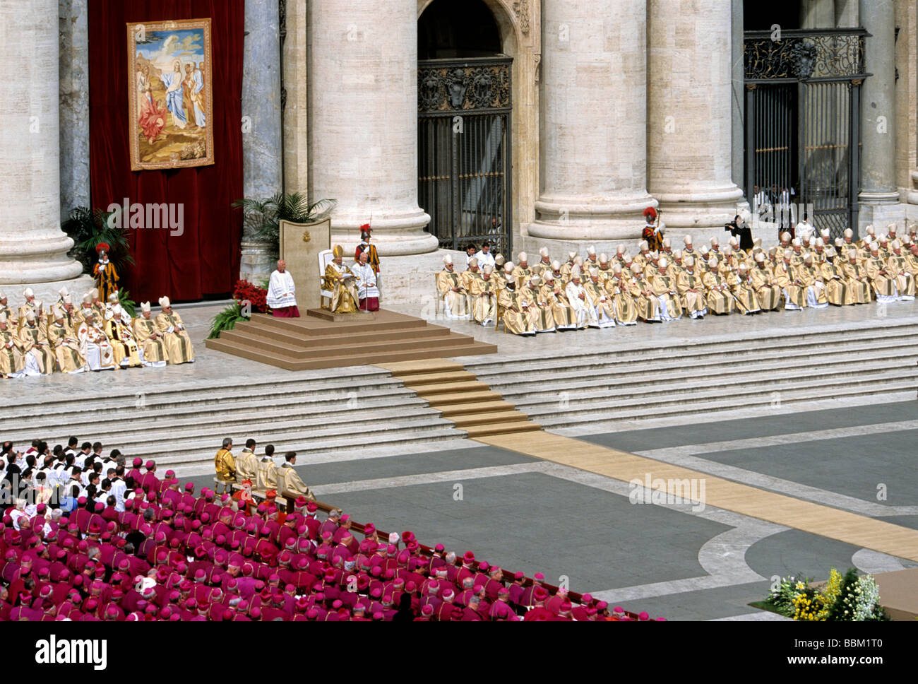 Inauguration of Pope Benedict XVI, Ratzinger, St Peters Basilica, Vatican, Rome, Latium, Italy, Europe Stock Photo