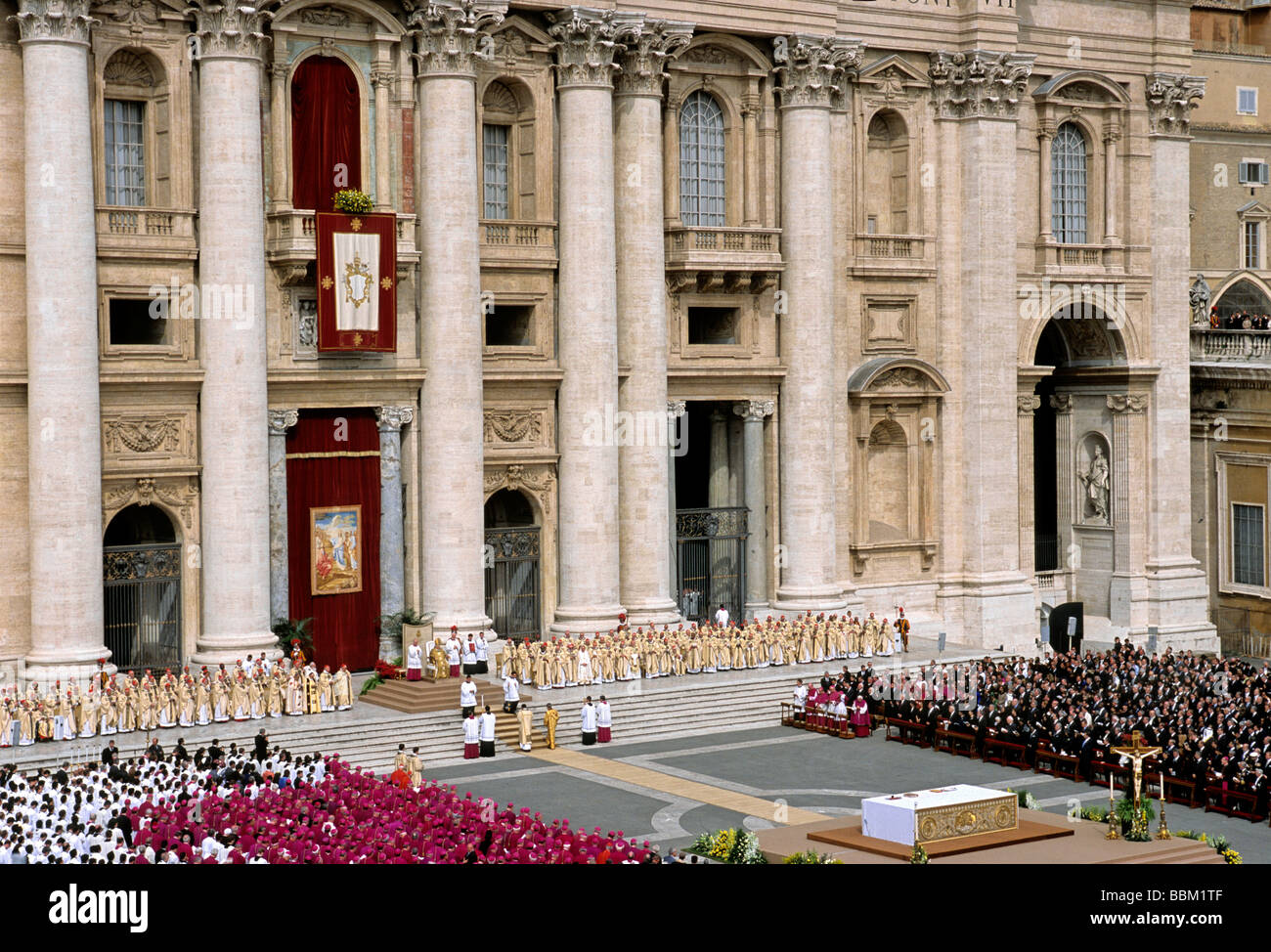 Inauguration of Pope Benedict XVI, Ratzinger, St Peters Basilica, Vatican, Rome, Latium, Italy, Europe Stock Photo