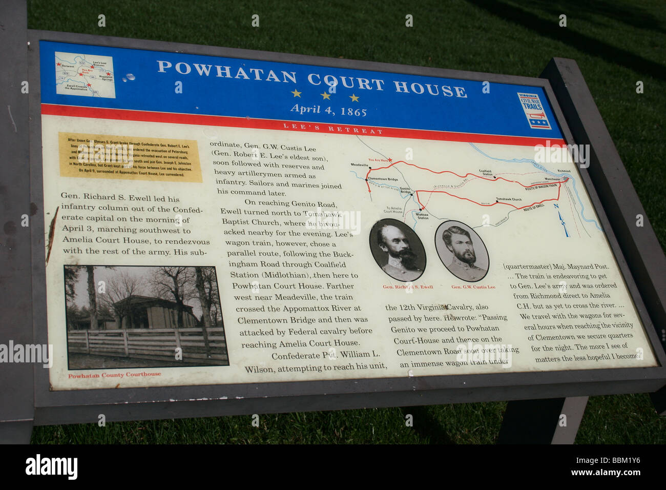 Historic Powhatan county courthouse,Powhatan,Virginia with sign Stock Photo Alamy