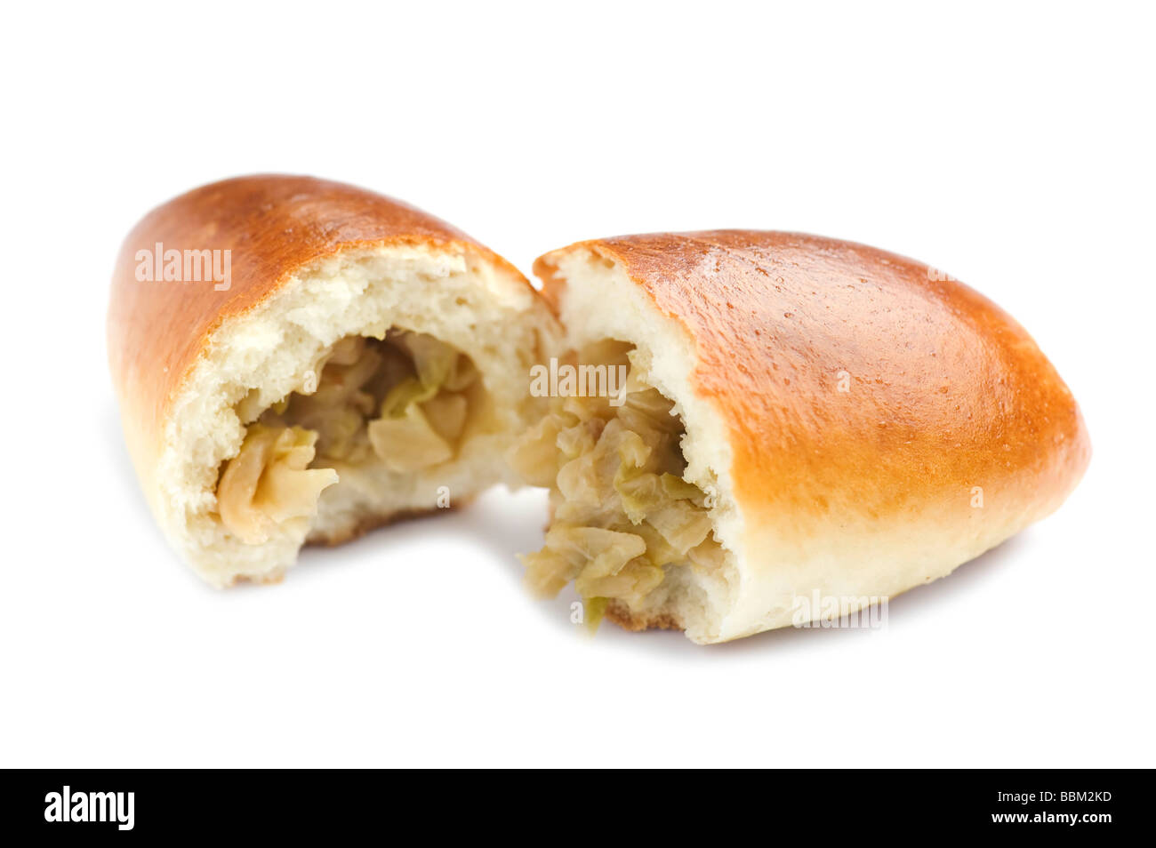 object on white food patty with a cabbage Stock Photo