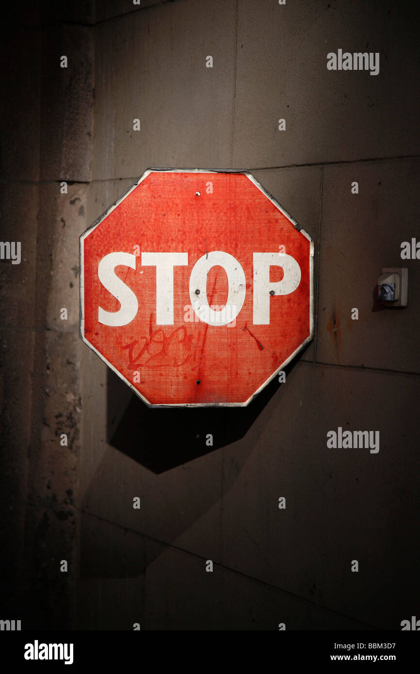 Old stop sign Stock Photo