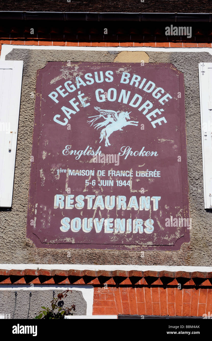 D Day Cafe Gondree Pegasus bridge Ranville Benouville Calvados Normandie Normandy France First French house free WWII Stock Photo