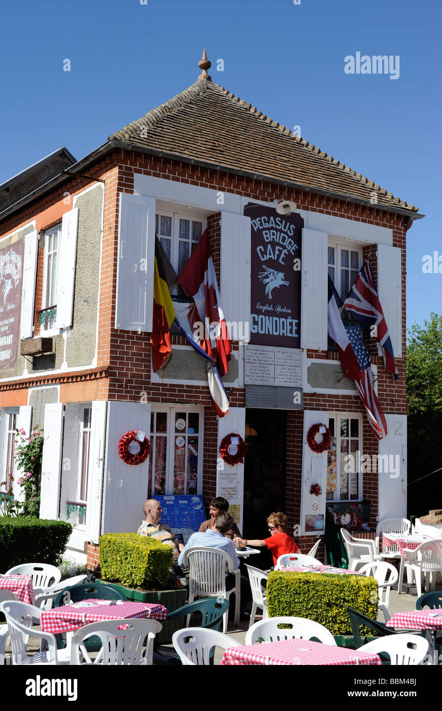D Day Cafe Gondree Pegasus bridge Ranville Benouville Calvados Normandie Normandy France First French house free WWII Stock Photo