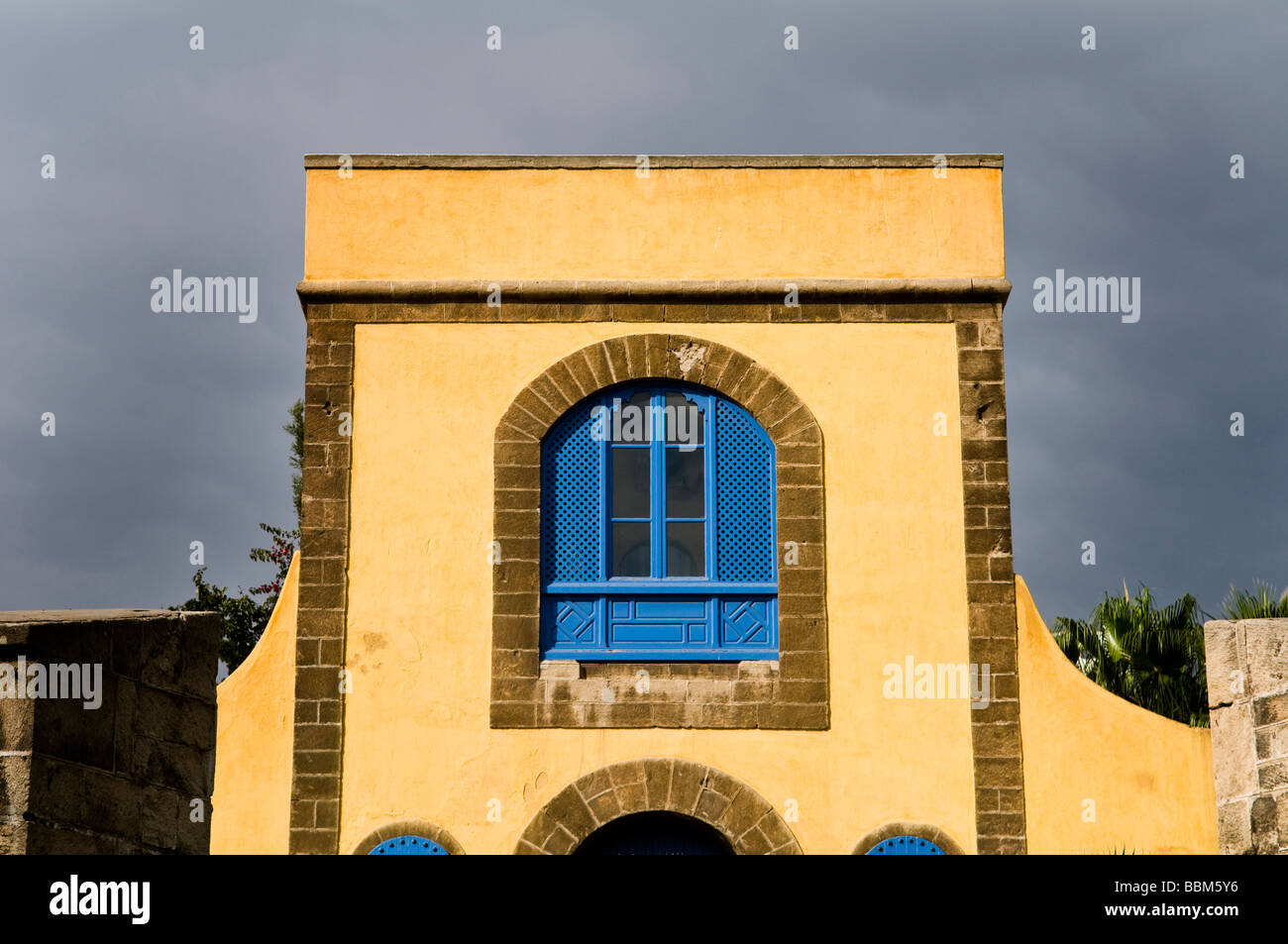 Beautiful old buildings in Casablanca s Medina old city Stock Photo