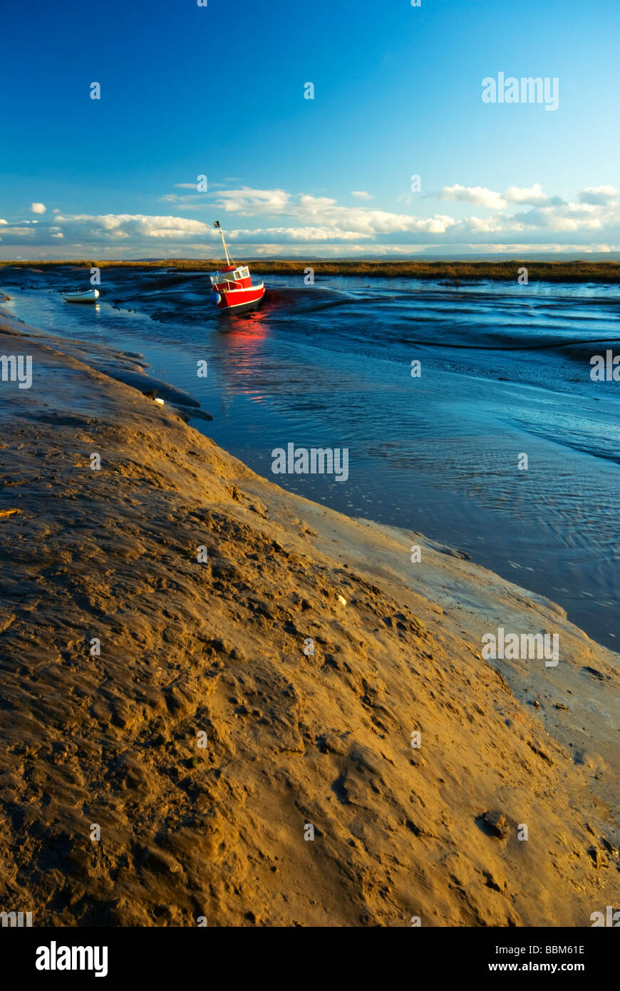 Boats tied up on at Heswall on the Wirral Peninsula. UK GB England EU Europe Stock Photo