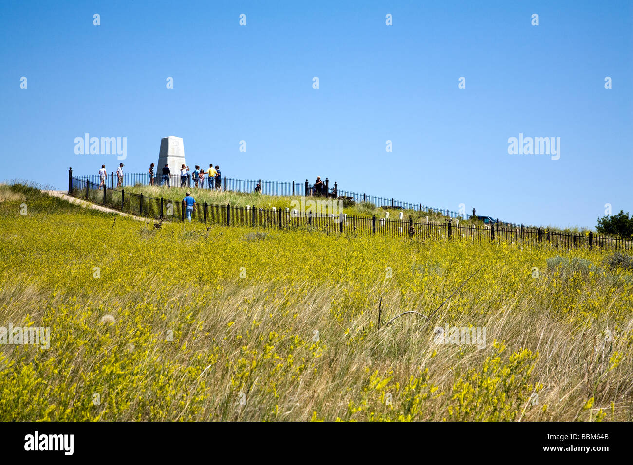 Main battlefield area, Little Bighorn Battlefield National Monument, Montana, USA. Custer's Last Stand. Stock Photo
