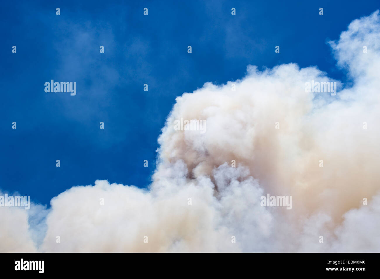 Clouds of thick smoke rise from Jesusita fire Santa Barbara California May 2009 Stock Photo