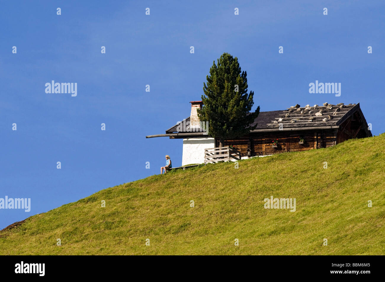 Stoeckl cabin, Navis, Wipptal Valley, Tyrol, Austria, Europe Stock Photo