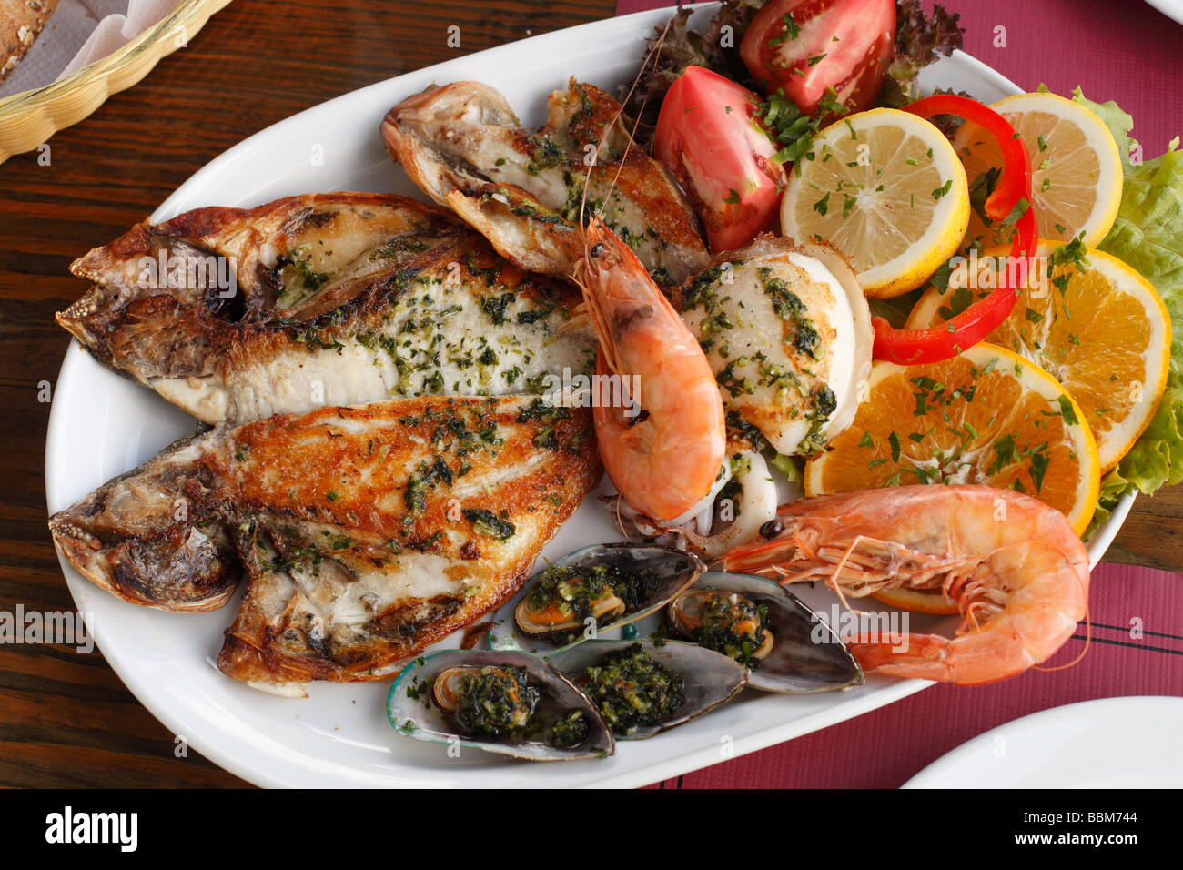 Mixed fish platter, La Palma, Canary Islands, Spain Stock Photo