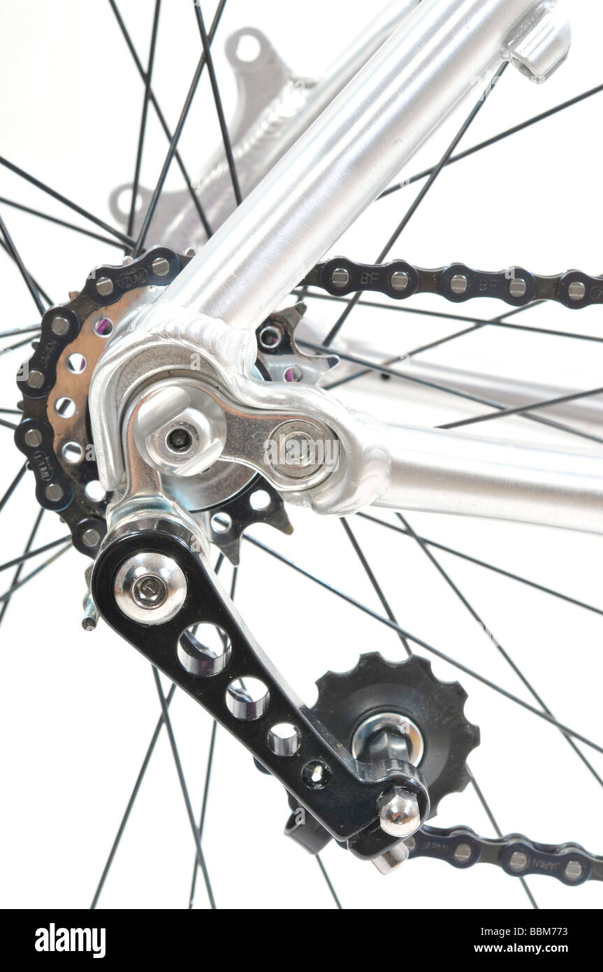 Singlespeed, one-gear drive with a chain tensioner, sporty bicycle Stock  Photo - Alamy