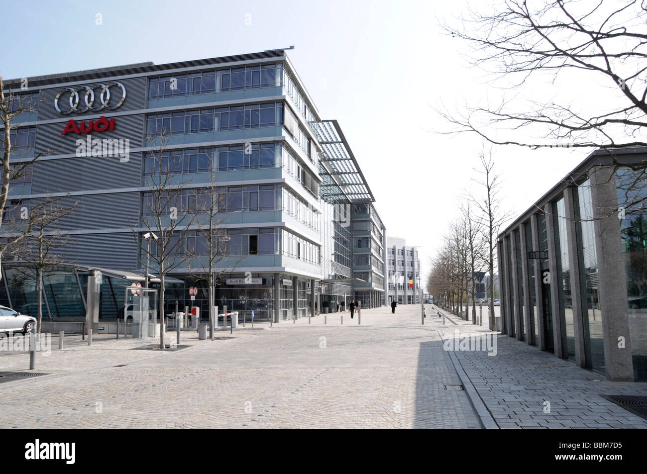 Administration building, museum mobile, Audi World, Audi, Ingolstadt, Bavaria, Germany, Europe Stock Photo
