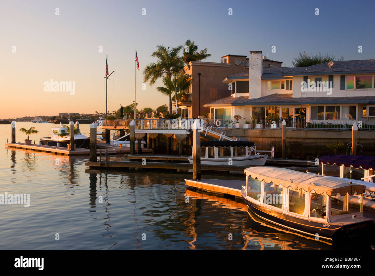 Scenic Balboa Island Newport Beach Orange County California Stock Photo