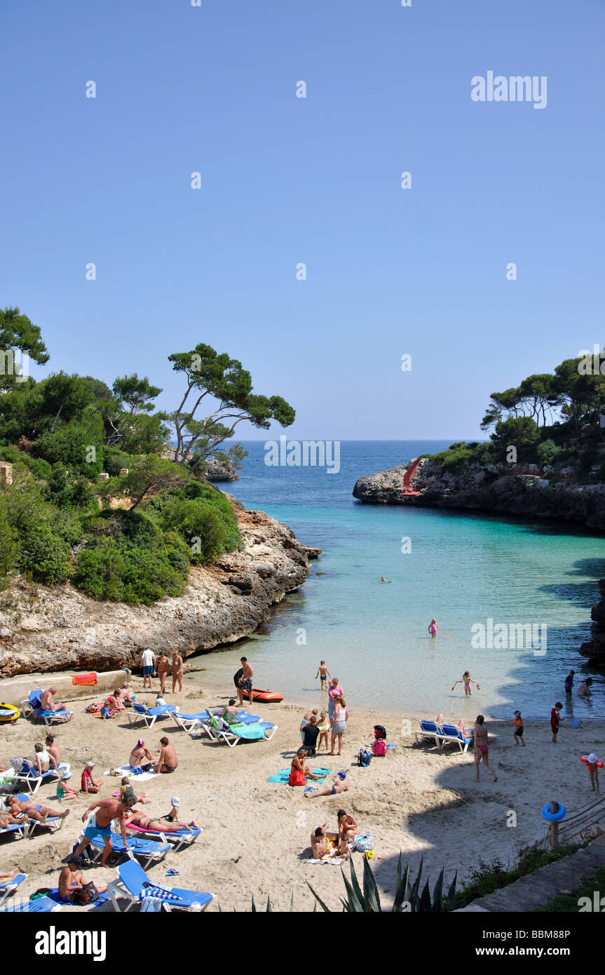 Beach view, Cala Egos, Cala d’Or, Santanyi Municipality, Mallorca, Balearic Islands, Spain Stock Photo
