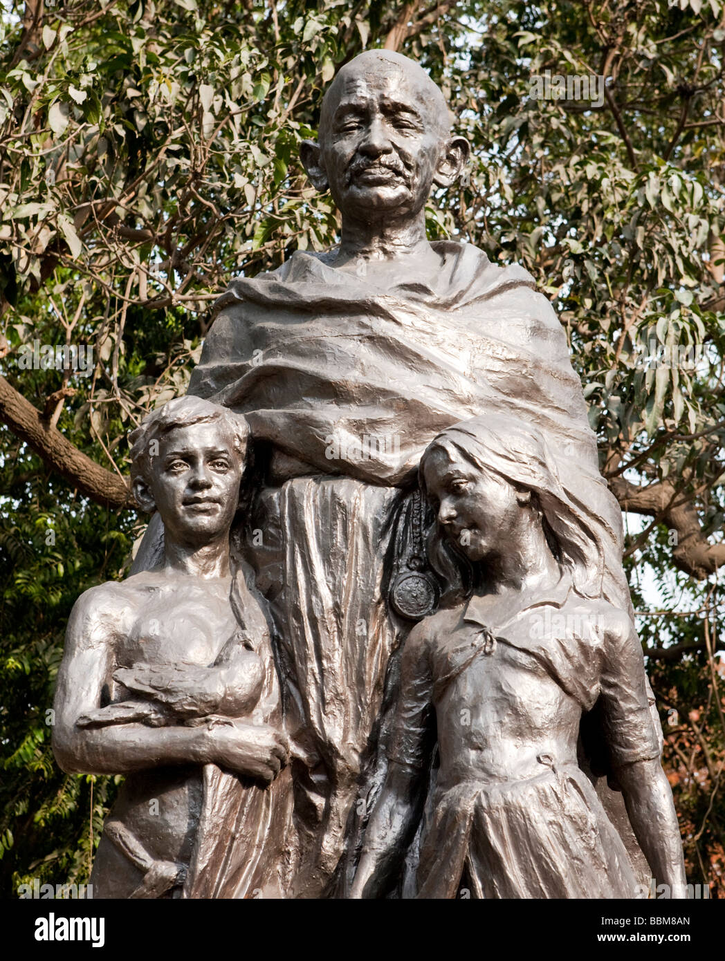 Bronze Statue Of Mahatma Gandhi Memorial Museum New Delhi India Asia Stock Photo