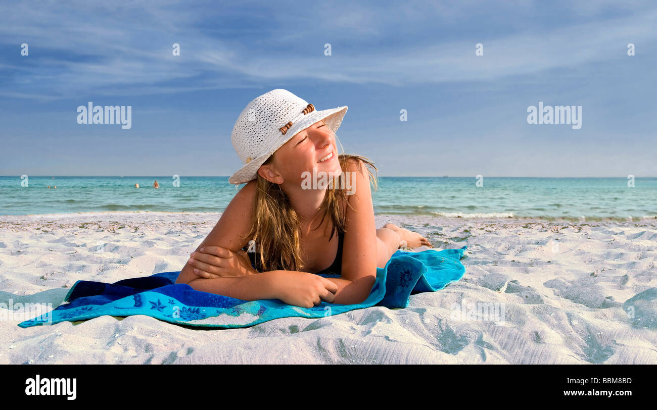 Girl By The Sea Wearing A Towel Stock Photos Girl By The