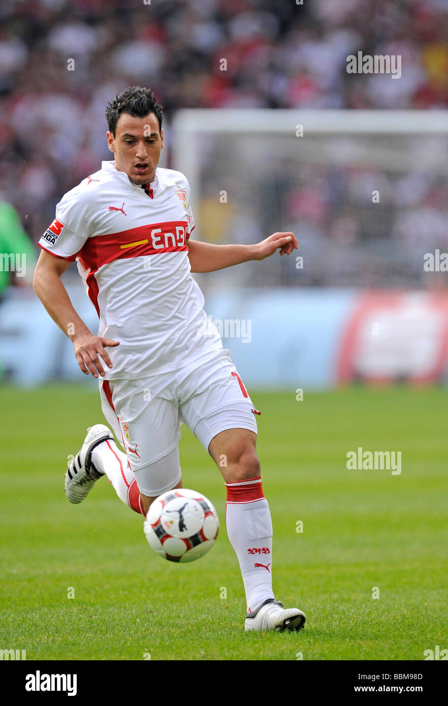 Timo Gebhart, German footballer playing for VfB Stuttgart, leading the ball Stock Photo