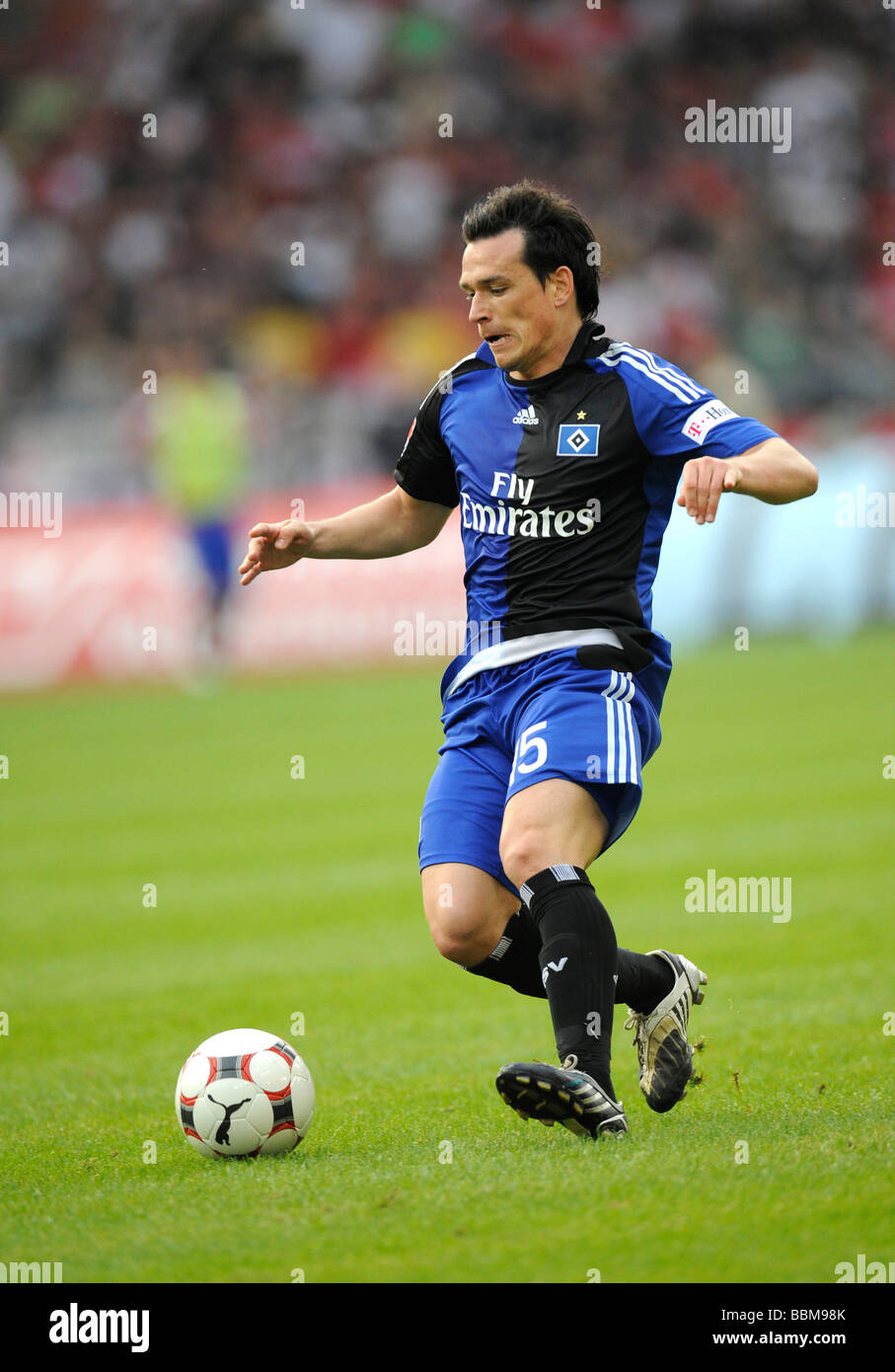 International Piotr Trochowski, German footballer playing for HSV, Hamburger SV, on the ball Stock Photo