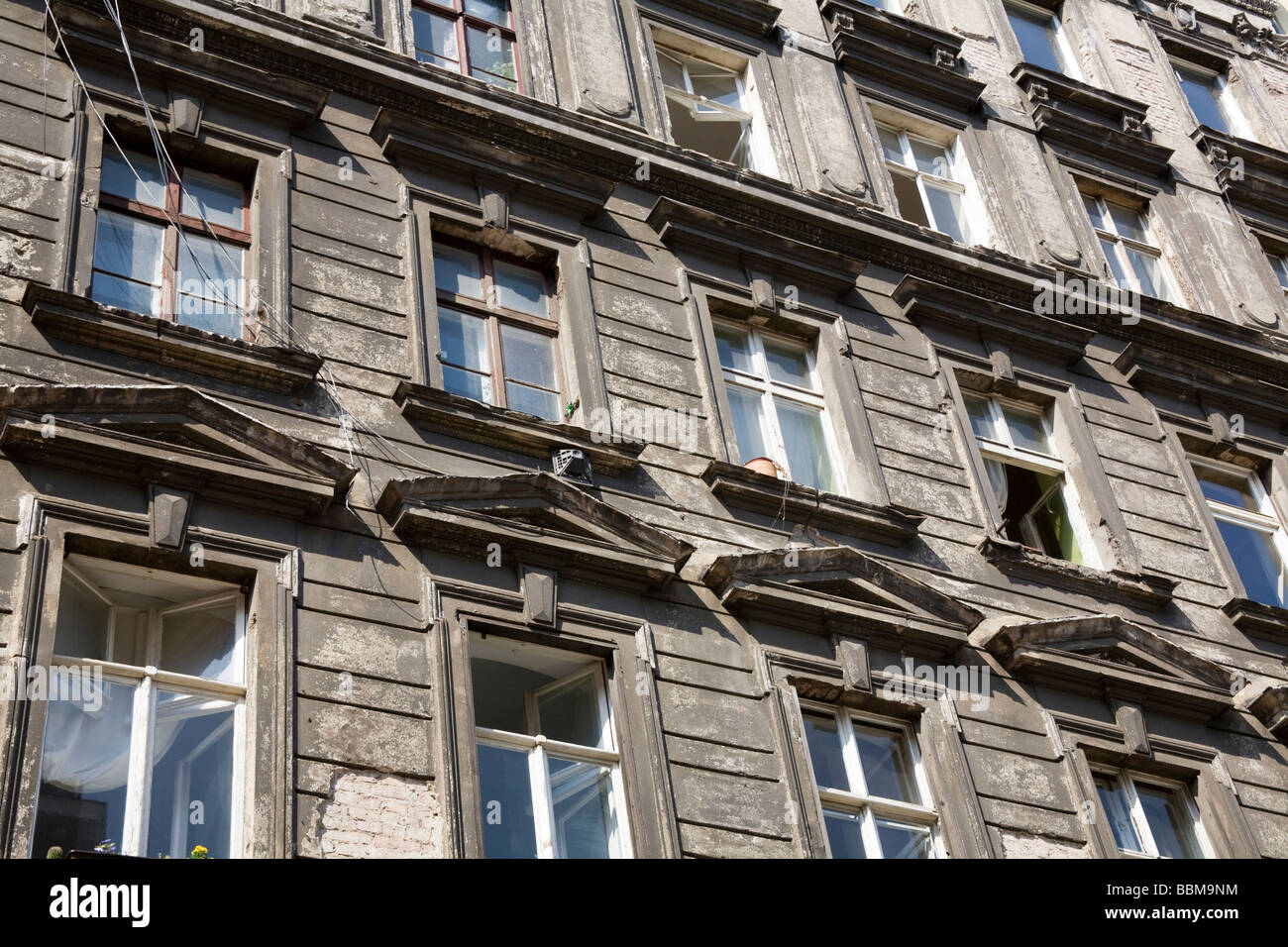 Unrenovated facade of an old building, Prenzlauer Berg, Pankow, Berlin, Germany, Europe Stock Photo