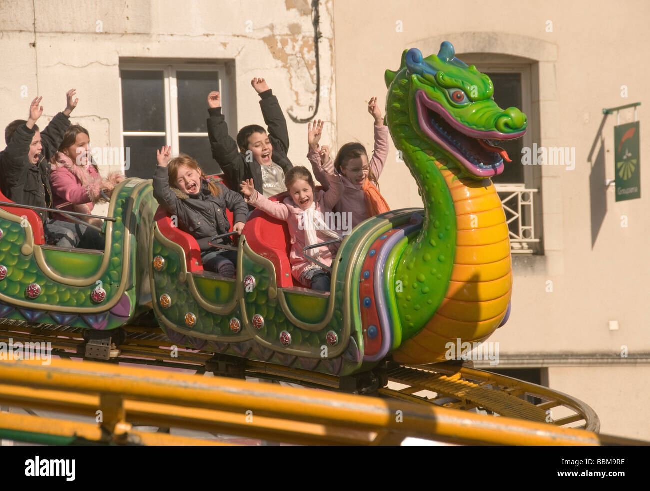 Elk204 CN33 France Normandy childrens carnival ride Stock Photo