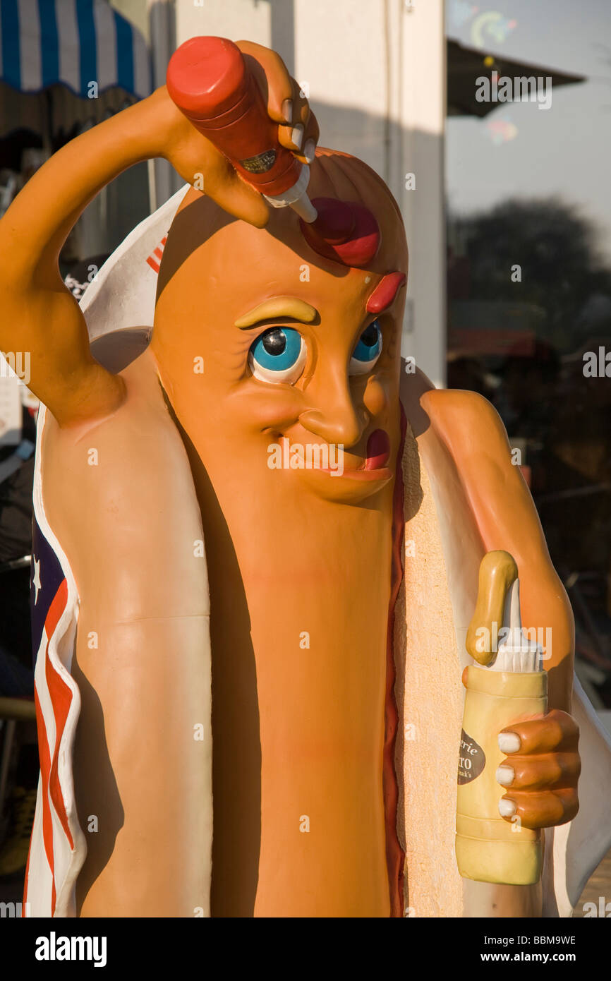 Advertising figurine for a sausage stand, Mitte district, Berlin, Germany, Europe Stock Photo