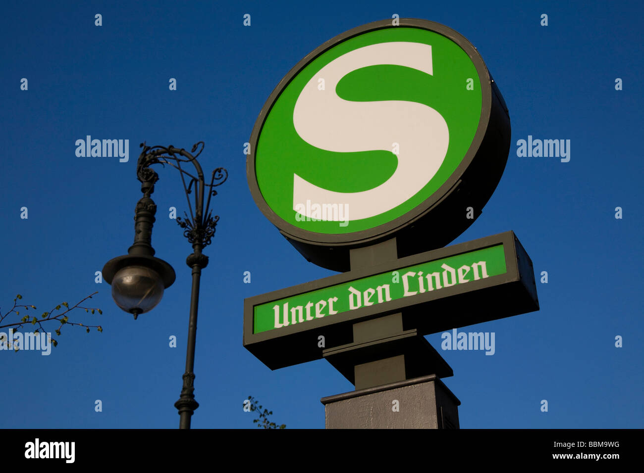 Sign for the tram station Unter den Linden, Mitte district, Berlin, Germany, Europe Stock Photo