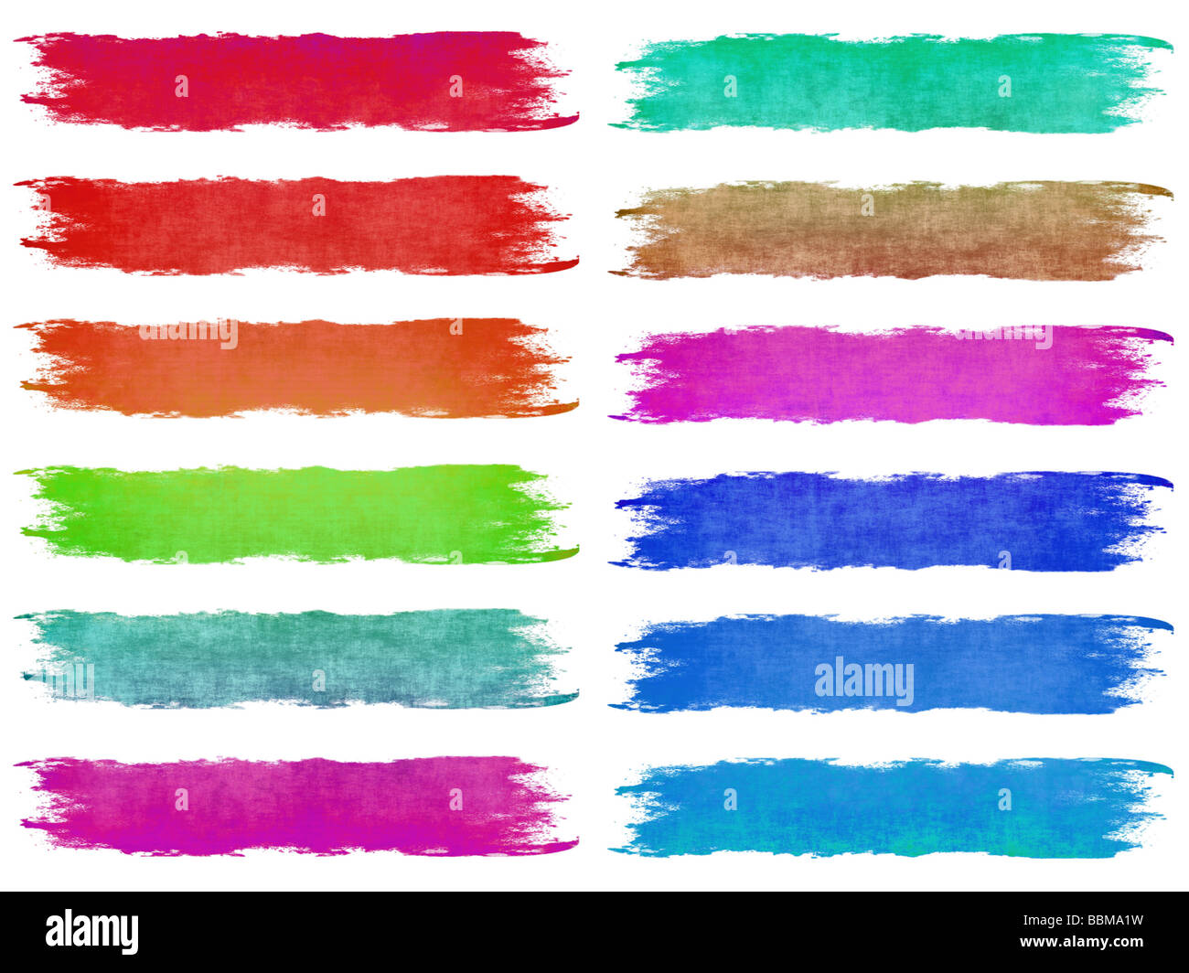 Paint Brush Strokes in Assorted Pastel Colors Stock Photo - Alamy