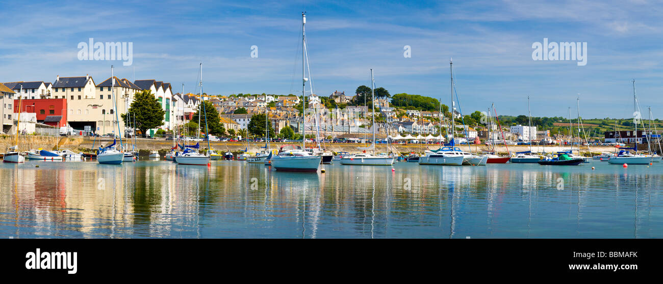 Panoramic photo of Penzance Harbour Cornwall England UK Stock Photo