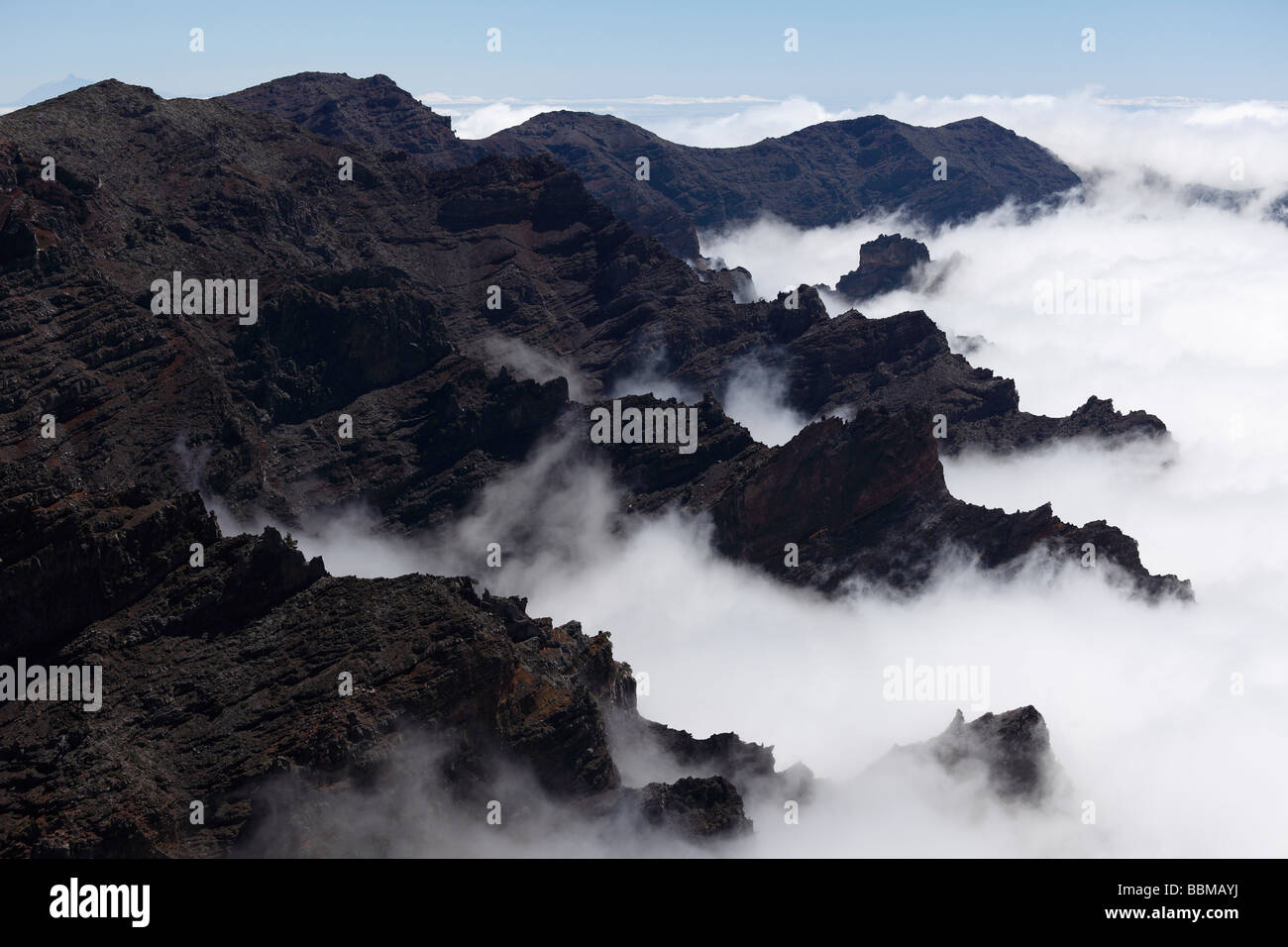 Sea of clouds, Caldera de Taburiente National Park, La Palma, Canary Islands, Spain Stock Photo
