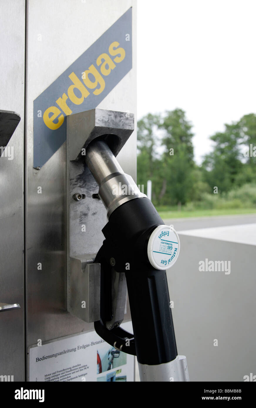 Natural gas filling station, Forchheim, Bavaria, Germany, Europe Stock Photo