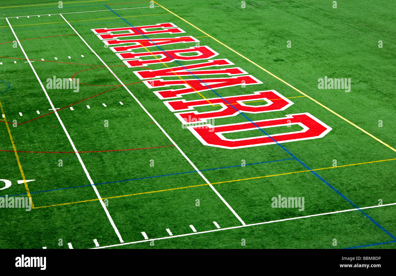 Board of the Harvard Football Stadium, Harvard University, Allston, Boston, Massachusetts, USA Stock Photo