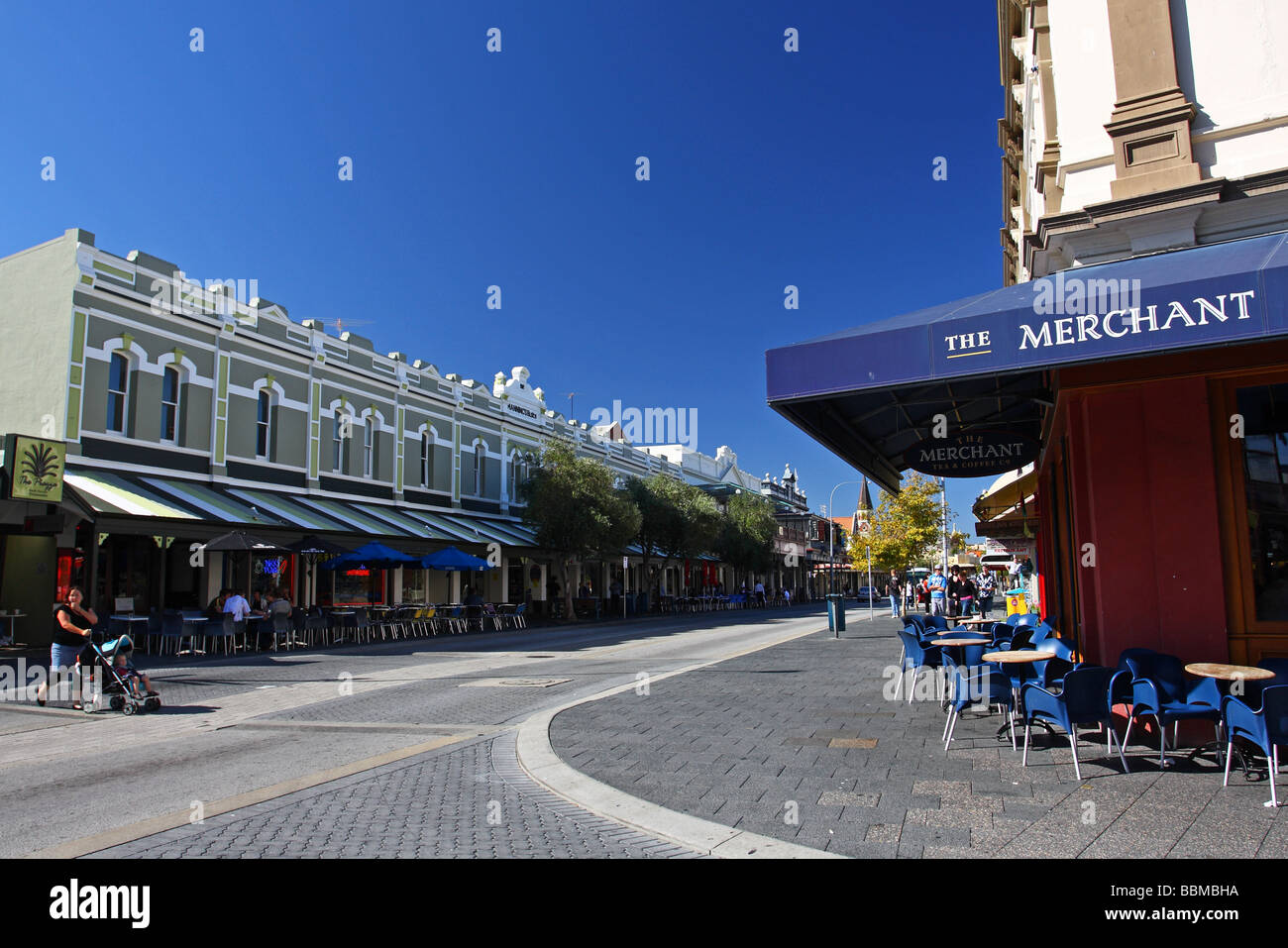 Fremantle South Terrace also called the 'Cappuccino Strip'. Perth, Western Australia Stock Photo