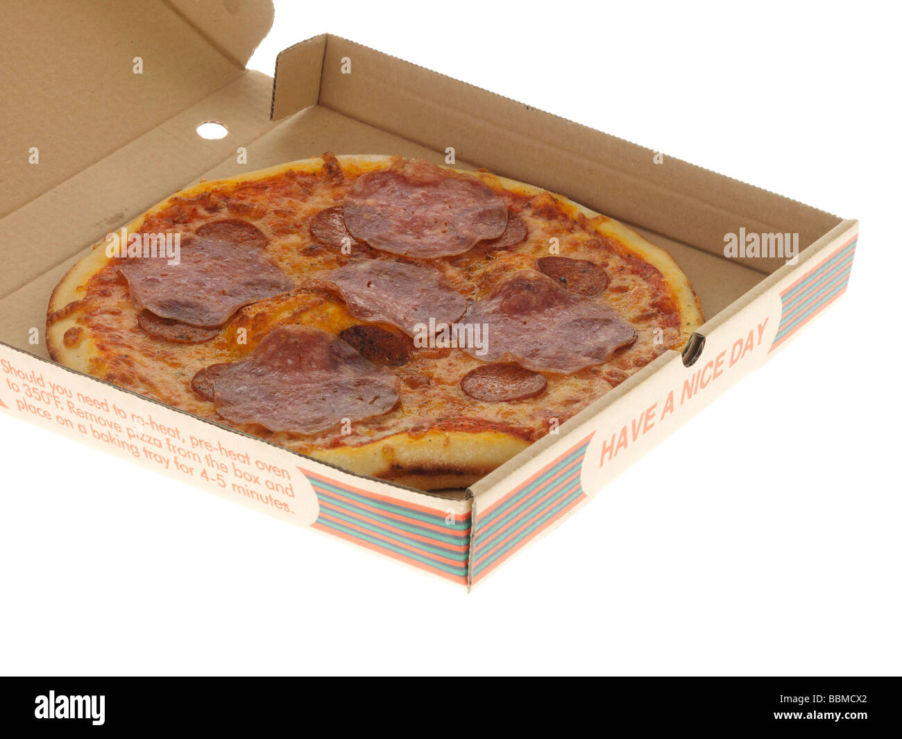 Salami and Chorizo Pizza Stock Photo Alamy