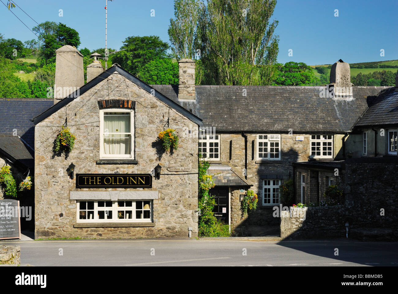 The Old Inn at Widdecombe in the moor Dartmoor national park devon England UK Stock Photo