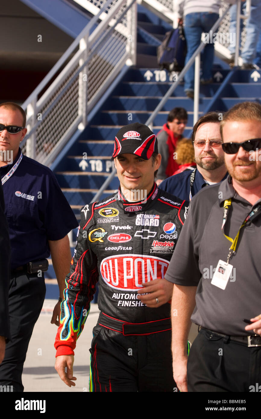 Jeff Gordon at qualifying for the Shelby 427 2009 NASCAR race at the Las Vegas Motor Speedway Las Vegas Nevada Stock Photo