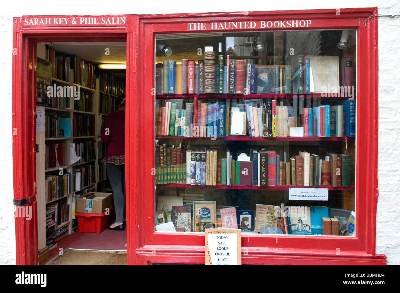 Antiquarian book shop, Cambridge. Stock Photo