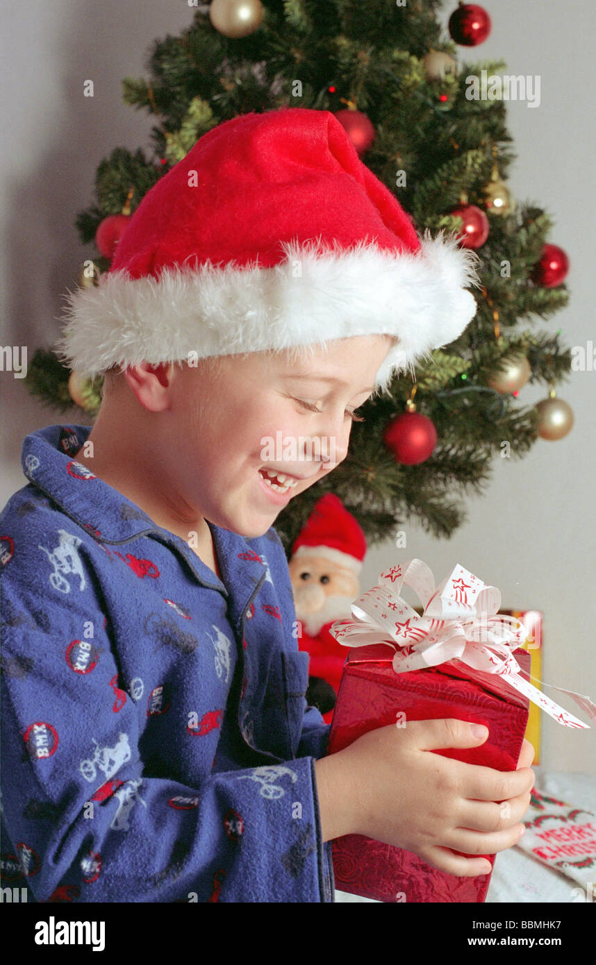 child and christmas gifts Stock Photo