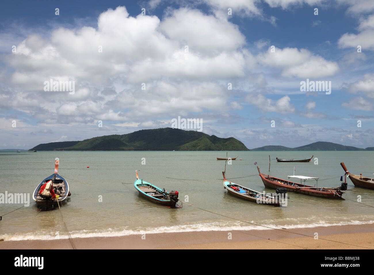 Fishing boats Chalong Bay , Phuket, Thailand Stock Photo